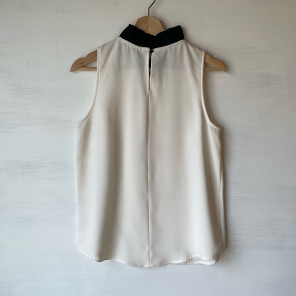 J. Crew Ruffle Neck Sleeveless Top in 365 Crepe Size: Small - Picture 5 of 6